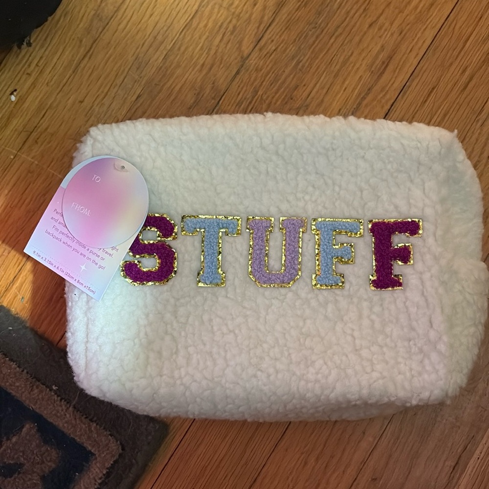 NWT!  Adorable sherpa cosmetic bag - brand new!